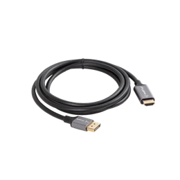Lanberg DisplayPort (M) > HDMI (M) kábel (1,8 m, 4K, DisplayPort 1.2, HDMI 2.0, fekete, ezüst)