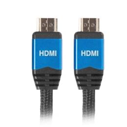 Lanberg HDMI M/M V2.0 kábel (3 m, fonott, rézvezetők, aranyozott csatlakozók, 18 Gb/s, fekete)