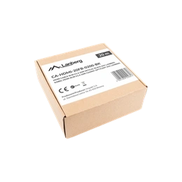 Lanberg HDMI (M/M) v2.0 kábel (20 m, optikai AOC, 18 Gb/s, 3840 x 2160, aranyozott csatlakozó, fekete, ezüst)