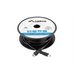 Lanberg HDMI kábel (HDMI 2.1, AOC, 8K@60Hz DSC, 10 m, fekete)