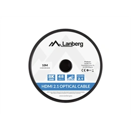 Lanberg HDMI kábel (HDMI 2.1, AOC, 8K@60Hz DSC, 10 m, fekete)