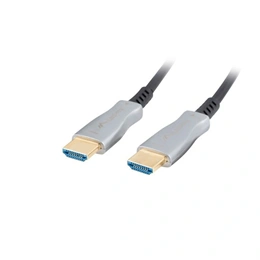Lanberg HDMI kábel (HDMI M/M v2.0, 30 m, optikai, AOC, aranyozott csatlakozó, fekete, ezüst)