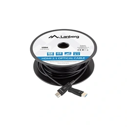 Lanberg HDMI v2.1 kábel (100 m, optikai, M/M, 48 Gb/s, AOC, fekete)