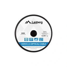 Lanberg HDMI v2.1 kábel (100 m, optikai, M/M, 48 Gb/s, AOC, fekete)