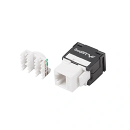 Lanberg Keystone modul (RJ45, CAT5e, U/UTP, szerszám nélküli, fehér, fekete)