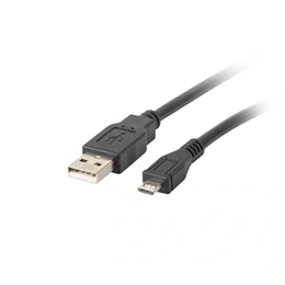 Lanberg Micro-USB - USB-A adatkábel (USB 2.0, 1 m, aranyozott csatlakozó, fekete)