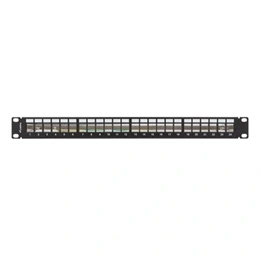 Lanberg Patch Panel (19", 1U, 24 port, FTP, árnyékolt, tehermentesítő, fekete)