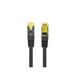 Lanberg S/FTP CAT6A patch kábel (25 cm, LSZH, réz, AWG27, 6 mm, 500 MHz, fekete)