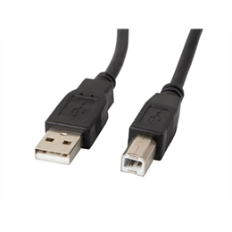 Lanberg USB-A (M)->USB-B (M) 2.0 kábel (1 m, 480 Mb/s, aranyozott csatlakozók, fekete)
