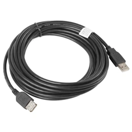 Lanberg USB-A (M/F) 2.0 adatkábel (5 m, 480 Mb/s, AWG30, aranyozott csatlakozók, réz, fekete)