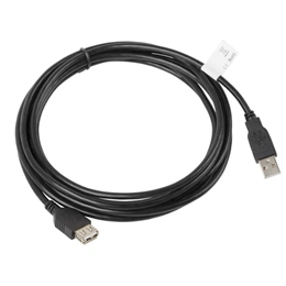 Lanberg USB-A (M/F) adatkábel 3 m (USB 2.0, 480 Mb/s, aranyozott csatlakozó, AWG 30, fekete)