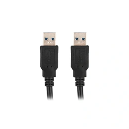 Lanberg USB-A (M/M) 3.0 adatkábel 1,8 m (fekete, 5 Gbit/s, AWG 24/28, nikkel csatlakozó)
