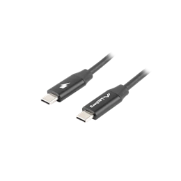 Lanberg USB-C (M/M) 2.0 adatkábel 1,8 m (fekete, USB 2.0, 60W PD, Quick Charge 4.0, 480 Mb/s)