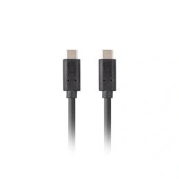 Lanberg USB-C adatkábel (USB-C - USB-C, 3.1 Gen 2, 50 cm, 10 Gb/s, PD 100W, tripla árnyékolás, fekete)