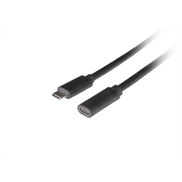 Lanberg USB-C kábel (USB-C M/F, USB 3.1 Gen1, 1,5 m, 5 Gbit/s, fekete)