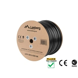 Lanberg UTP Cat5e kültéri telepítői kábel (305 m, AWG24, Fca, fekete)