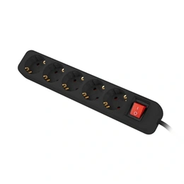 Lanberg elosztó (5x Schuko, 3 m kábel, kapcsoló, 2500 W, fekete)