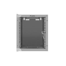 Lanberg fali rack szekrény (10", 6U, 310mm mély, üvegajtó, lapraszerelt, szürke)