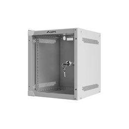 Lanberg fali rack szekrény (10", 6U, 310mm mély, üvegajtó, lapraszerelt, szürke)