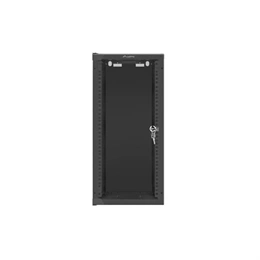 Lanberg fali rackszekrény (10", 12U, 310mm mély, üvegajtó, lapraszerelt, fekete)