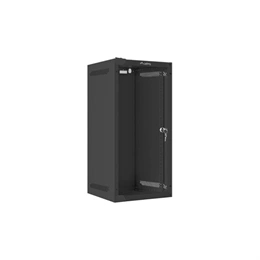 Lanberg fali rackszekrény (10", 12U, 310mm mély, üvegajtó, lapraszerelt, fekete)