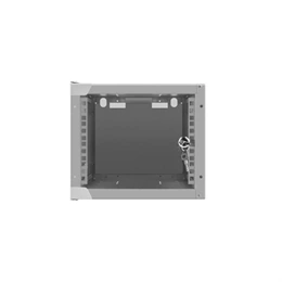 Lanberg fali rackszekrény (10", 4U, 310mm mély, üvegajtó, lapraszerelt, szürke)
