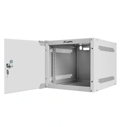 Lanberg fali rackszekrény (10", 4U, 310mm mély, üvegajtó, lapraszerelt, szürke)