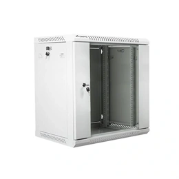 Lanberg fali rackszekrény (19", 12U, 600x450 mm, lapraszerelt, szürke)