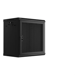 Lanberg fali rackszekrény (19", 12U, 600x450 mm, perforált ajtó, lapraszerelt, fekete)