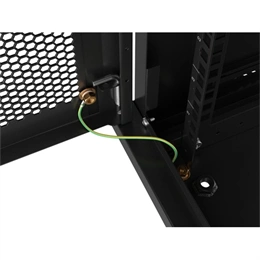 Lanberg fali rackszekrény (19", 12U, 600x450 mm, perforált ajtó, lapraszerelt, fekete)
