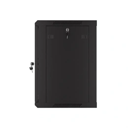 Lanberg fali rackszekrény (19", 12U, 600x450 mm, perforált ajtó, lapraszerelt, fekete)