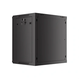 Lanberg fali rackszekrény (19", 12U, 600x450 mm, perforált ajtó, lapraszerelt, fekete)