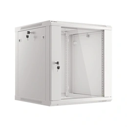 Lanberg fali rackszekrény (19", 12U, lapraszerelt, 600x600mm, edzett üveg ajtó, szürke)
