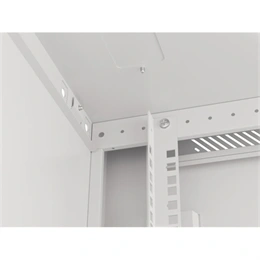 Lanberg fali rackszekrény (19", 12U, lapraszerelt, 600x600mm, edzett üveg ajtó, szürke)