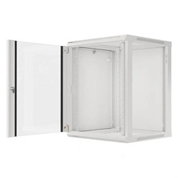 Lanberg fali rackszekrény (19", 15U, 600x600 mm, üvegajtó, lapraszerelt, szürke)