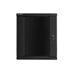Lanberg fali rackszekrény (19", 15U, 600x600, üvegajtó, lapraszerelt, 600mm mély, fekete)