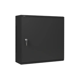Lanberg fali rackszekrény (19", 6U+3U, 540x200 mm, alacsony profil, összeszerelt, fekete)
