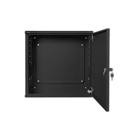Lanberg fali rackszekrény (19", 6U+3U, 540x200 mm, alacsony profil, összeszerelt, fekete)