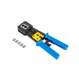 Lanberg krimpelő szerszám (RJ45, RJ11, RJ12 moduláris csatlakozókhoz, fekete, kék)