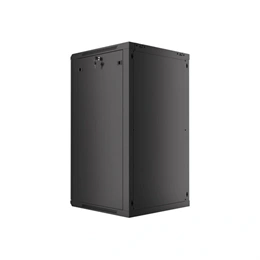 Lanberg rackszekrény (19", 22U, 600x600 mm, 529,5 mm mély, lapraszerelt, edzett üveg ajtó, fekete)