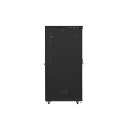 Lanberg rackszekrény (19", 42U, szabadon álló, 800x1200 mm, perforált ajtó, lapraszerelt, LCD kijelző, fekete)