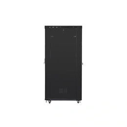 Lanberg rackszekrény (19", 42U, szabadon álló, 800x1200 mm, perforált ajtó, lapraszerelt, LCD kijelző, fekete)