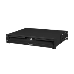 Lanberg rackszekrény fiók (19", 2U, 483x360mm, 90kg, 4-pontos szerelés, fekete)