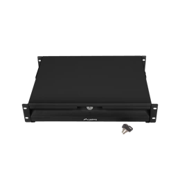 Lanberg rackszekrény fiók (19", 2U, 483x360mm, 90kg, 4-pontos szerelés, fekete)