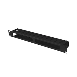 Lanberg rackszekrény kábelrendező (19", 1U, levehető fedél, átvezető nyílás, 70mm mély, fekete)