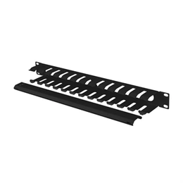 Lanberg rackszekrény kábelrendező (19", 1U, levehető fedél, átvezető nyílás, 70mm mély, fekete)