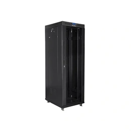 Lanberg szabadon álló rackszekrény (19", 37U, 800x1000 mm, üvegajtó, lapraszerelt, LCD, fekete)