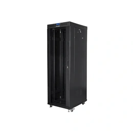 Lanberg szabadon álló rackszekrény (19", 37U, 800x1000 mm, üvegajtó, lapraszerelt, LCD, fekete)