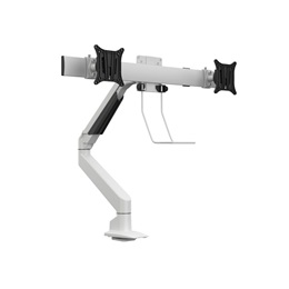MULTIBRACKETS asztali konzol (2 képernyős, 15-28", VESA 75x75/100x100, fehér, gázrugós)