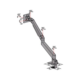 MULTIBRACKETS asztali konzol (2 képernyős, 15-28", VESA 75x75/100x100, fehér, gázrugós)